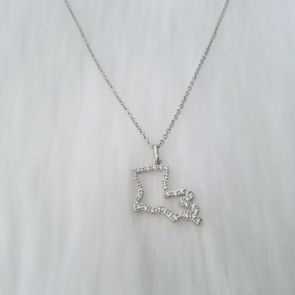 Silver Louisiana cubic zirconia necklace